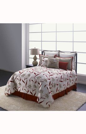 Hallmart Collectibles 48371 Tiger Lilies 7-Piece Comforter Set, Queen