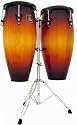 Latin Percussion LPA647 Aspire 11" & 12" Wood Conga Set with Double Stand, Vintage Sunburst