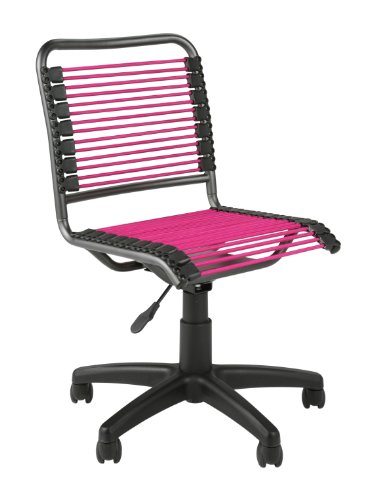 ITALMODERN Bungie Low Back Office Chair, Pink Bungies / Graphite Black Frame On Sale