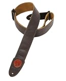 Levy's Leathers Suede Leather Guitar Strap,Dark Brown
