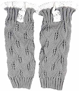 Snuggle Luv Women's Knit Leg Warmers One Size Grey