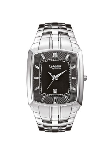 Caravelle by Bulova Men's Diamond Accented Black Dial Watch #43D001