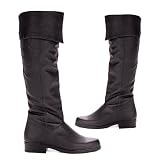 Zola, Leather Knee Boots with 1 heel - Men Size. (E-125) Pig Leather Knee Boots . 1 heel. The traditional pirate boot. Size: 6- 16 (whole sizes only) Color: Black.