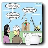Rich Diesslins Funny Theology Cartoons - Modernism - Building a Church for Jesus - Mouse Pads