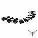Ejiubas 24 Pcs 12 Sizes Black Stiletto Nails Artificial Nails Full Cover False Nails