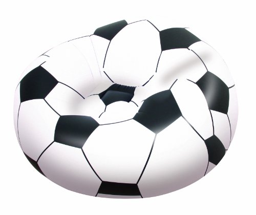 Bestway 75010B – Aufblasbarer Sessel im Fußballdesign, circa 114 x 112 x 71 cm