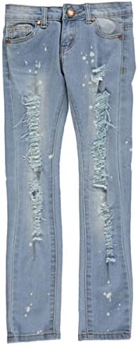 #VIP Jeans Big Girls' "Bleach Spot" Skinny Jeans - light blue, 8