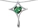 Original Star K(tm) Large Christian Cross Of Love Pendant With 8mm Heart Shape Simulated Emerald in .925 Sterling Silver
