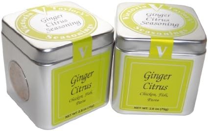 Victoria Taylor's Ginger Citrus Gourmet Rub Seasoning 2.8 Oz Tin (Pack of 2)