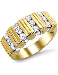1.20ct Round Diamond cocktail Band Ring 14k Yellow Gold