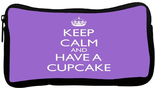 Keep Calm and have a Cupcake - Violet Neoprene Pencil Case - pencilcase - Ipod Case - PSP Case, Game Boy DS Case, etc.. - UNISEX 