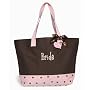 Mud Pie Wedding I Do Twill Tote, Bride, Chocolate Brown and Pink