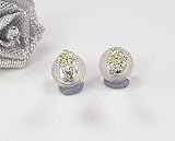 020 Carat Round Yellow Diamond Solitare Stud Earring In 14ct White Gold