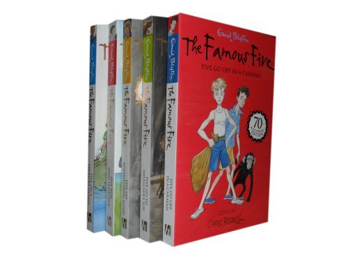 Enid Blyton famous five collection set.(70th Anniversary edition series set) (Five on Treasure Island, Five Go Adventuring Again, Five Run Away Together, Five Go to Smuggler's Top, Five Go Off in A Caravan) (FAMOUS FIVE 70th Anniversary edition series set))