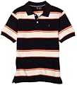 Nautica Sportswear Kids Boys 8-20 Stripe Pattern Polo,Navy,Medium
