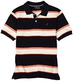 Nautica Sportswear Kids Boys 8-20 Stripe Pattern Polo,Navy,X-Large