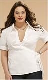 Plus Size Short Sleeve Sophisticate Wrap Blouse