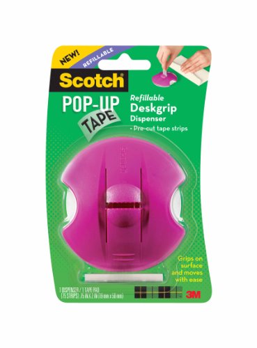 Scotch(R) Pop-Up Tape Refillable Deskgrip Dispenser, 0.75 x 2 Inches (98-G)