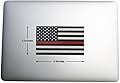 Thin Red Line Flag Decal - 3x5 in. Black, White, and Red American Flag Sticker for Cars, Trucks, and SUVs - In Support of Firefighters and EMTs