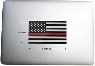 Thin Red Line Flag Decal - 3x5 in. Black, White, and Red American Flag Sticker for Cars, Trucks, and SUVs - In Support of Firefighters and EMTs