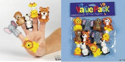 set of 12 jungle safari animal finger puppets cheap price
