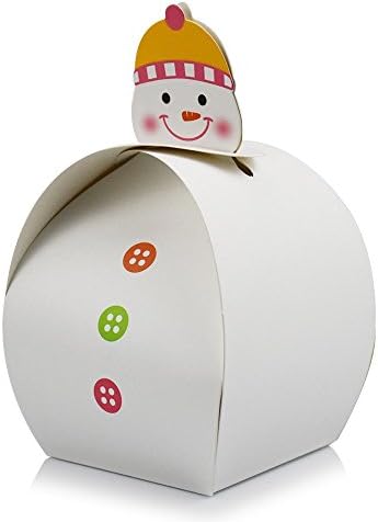 WYTD DIY Christmas Folding Paper Box Package Candy Cup Cake Bakery Boxes ( White,Set of 12)