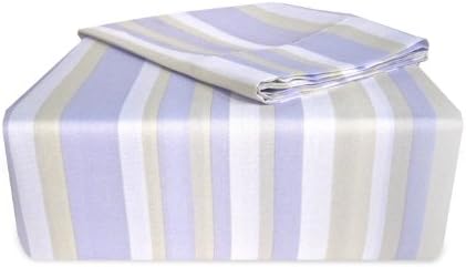 Veratex Bedding Collection Fairy Light Stripe Sheet Set, Stripe/Lavender/Green, Twin Size