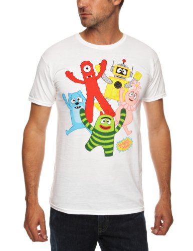 Yo Gabba Gabba Montage White Mens T-shirt Large Picture