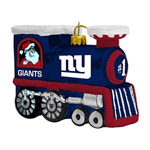 NFL New York Giants Blown Glass Train Ornament NFL New York Giants Blown Glass Train Ornament