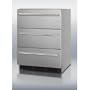 5.5 cu.ft. Capacity 3 Drawer Refrigerator Automatic Defrost Adjustable Thermostat Internal Forced Air Circulation: Stainless Steel Tower Bar Handles