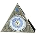 All Seeing Eye Triangular Masonic Desk Clock - [Antique Brass][2 5/8'' Tall]