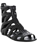 Gucci black leather 'Venus' flat sandals