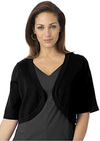 Jessica London Women's Plus Size Cutaway Shrug Black,18/20