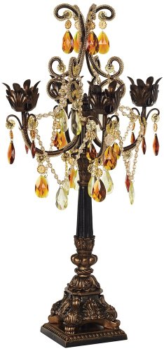 Bronze and Gold Four Candle Candelabra