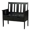 Entryway Wood Bench - Antique Black