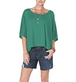 Michael Stars Slub Short Sleeve Cropped Scoop Neck Tee, One Size, Bay