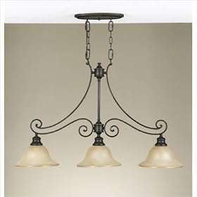 Murray Feiss Cervantes F2185 3LBR Cone (23H x 36W) Pool Table 3-LT 300w Pendant in Liberty...