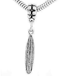 Sterling Silver Surfboard Dangle Bead Charm