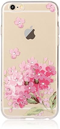 For iPhone 6S Case,iPhone 6 Case,Freedom Fly Clear Bling Flower Crystal Rhinestone Diamond Skin Case Cover for iPhone 6/6s 4.7 inch
