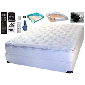 Queen Size 60 x 80 Softside Cotton Pillow Top Waterbed Mattress with Heater, Liner, Bladder, Electric Pump, Fill Kit & Conditioner