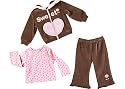 Sunshine Baby 3-pc. Sweet Hooded Velour Pant Set BROWN 24 Months