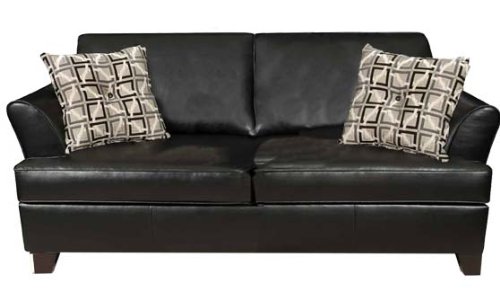 Simmons Urban Black Soft Leather Full Size Sofa Sleeper
