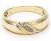 New Mens Genuine Diamond Ring, Yellow Gold Band