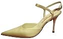 Ginnie - Strappy-back shoe in duchesse satin with white pearlised acrylic heel