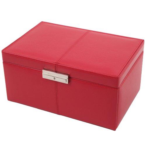 Wolf Designs 319114 Manhattan Medium Red Jewelry Case