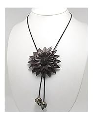Saddle Brown Flower Artificial Suede Leather Necklace