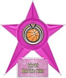 Basketball Stellar Ice 7 Trophy PINK STAR/PINK TWISTER PLATE - ECLIPSE MYLAR 7 STELLAR ICE TROPHY - Custom Basketball