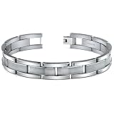 Tungsten Matte and High Polish Link Bracelet for Men