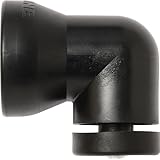 Loc-Line Coolant Hose Component, Black Acetal Copolymer, Shield Mounting Elbow, 3/4" Hose ID (Pack of 20)