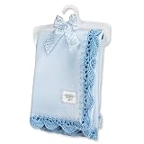 Blue Crochet Edge Fleece Blanket